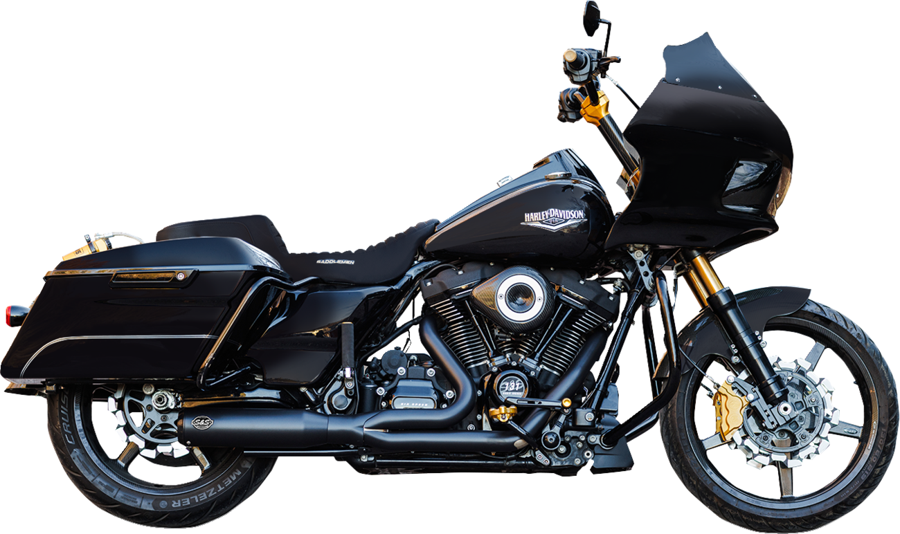 S&S CYCLE 2-into-1 Qualifier Exhaust System - Race Only - Guardian Black 550-1109 — image 1