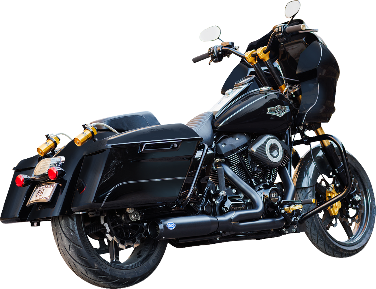 S&S CYCLE 2-into-1 Qualifier Exhaust System - Race Only - Guardian Black 550-1109 — image 2