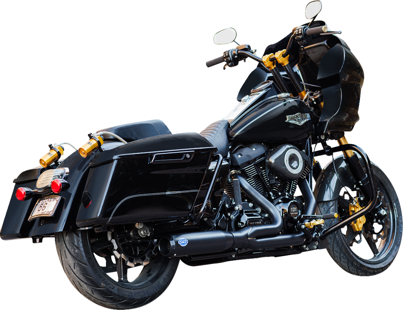 S&S CYCLE 2-into-1 Qualifier Exhaust System - 50-State - Black 550-1110 — image 2