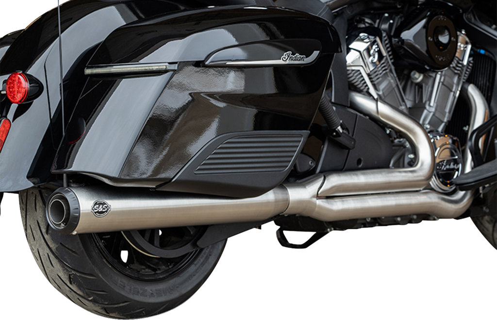 S&S CYCLE 2-into-1 Qualifier Exhaust System - Brushed Stainless Steel - Race Only - Indian with PowerPlus 550-1130 — image 3