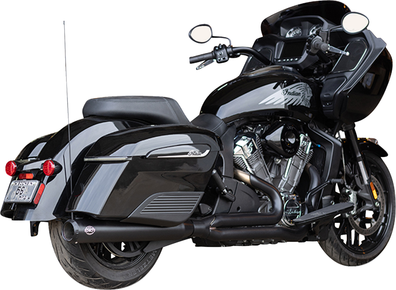 S&S CYCLE 2-into-1 Qualifier Exhaust System - Guardian Black - Race Only - Indian with PowerPlus 550-1131 — image 2