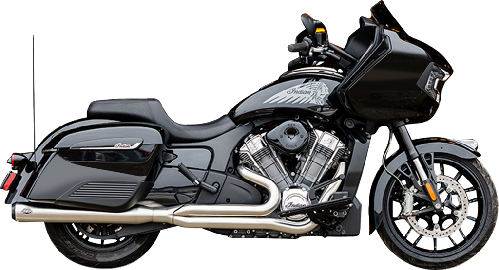 S&S CYCLE 2-into-1 Qualifier Exhaust System - Brushed Stainless Steel - 49 State - Indian with PowerPlus 550-1132 — image 1