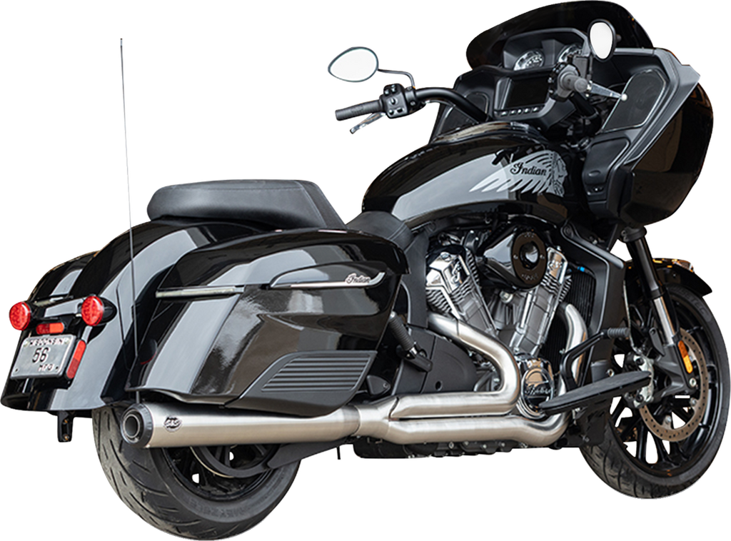 S&S CYCLE 2-into-1 Qualifier Exhaust System - Brushed Stainless Steel - 49 State - Indian with PowerPlus 550-1132 — image 2