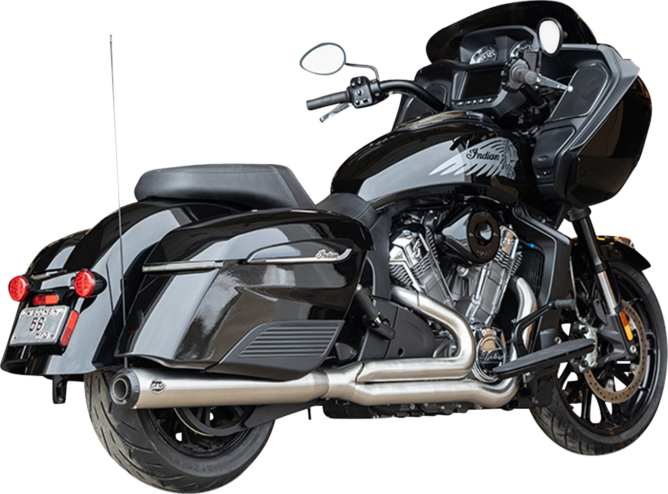 S&S CYCLE 2-into-1 Qualifier Exhaust System - Brushed Stainless Steel - 49 State - Indian with PowerPlus 550-1132 — image 2