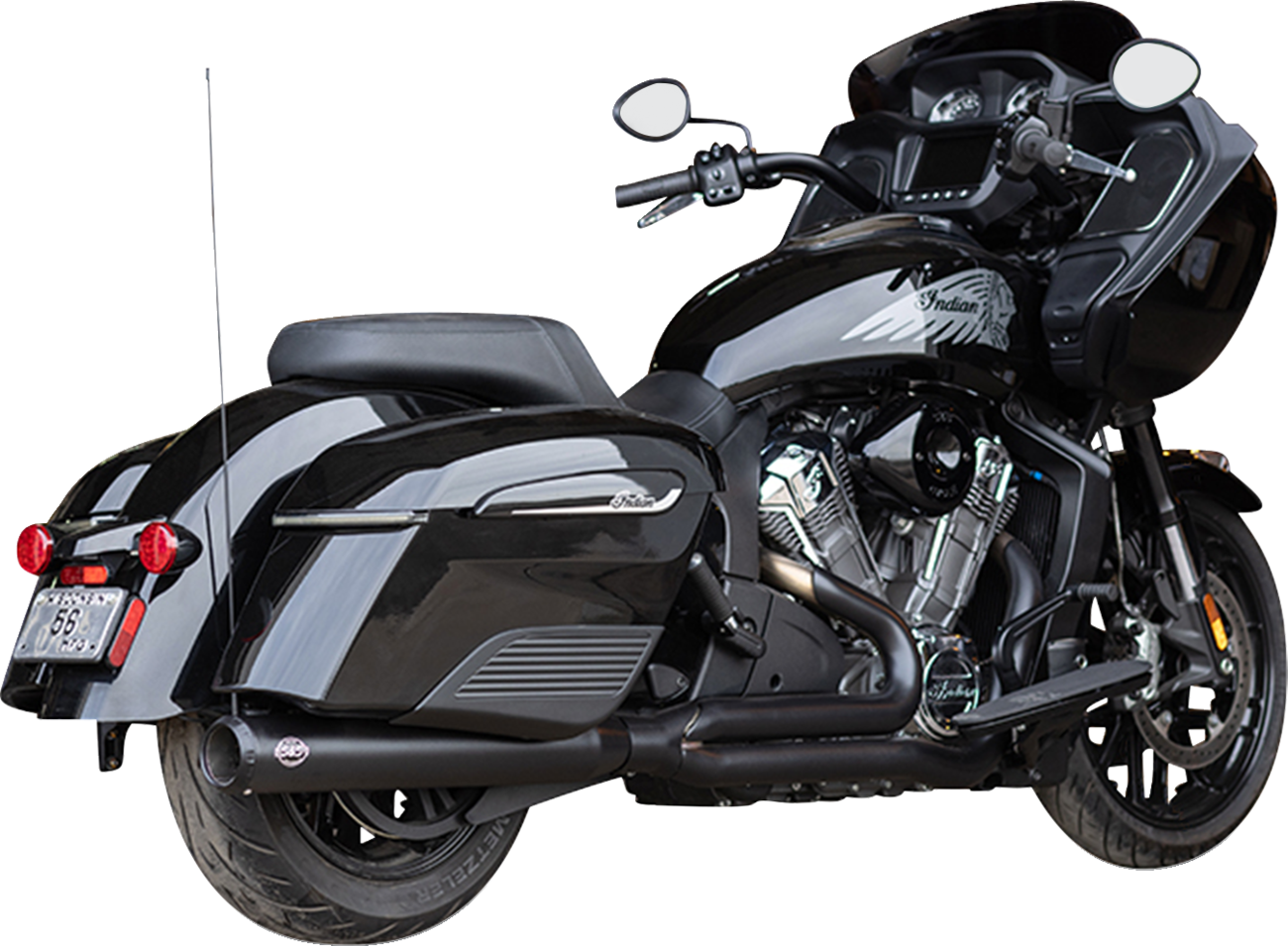 S&S CYCLE 2-into-1 Qualifier Exhaust System - Guardian Black - 49 State - Indian with PowerPlus 550-1133 — image 2