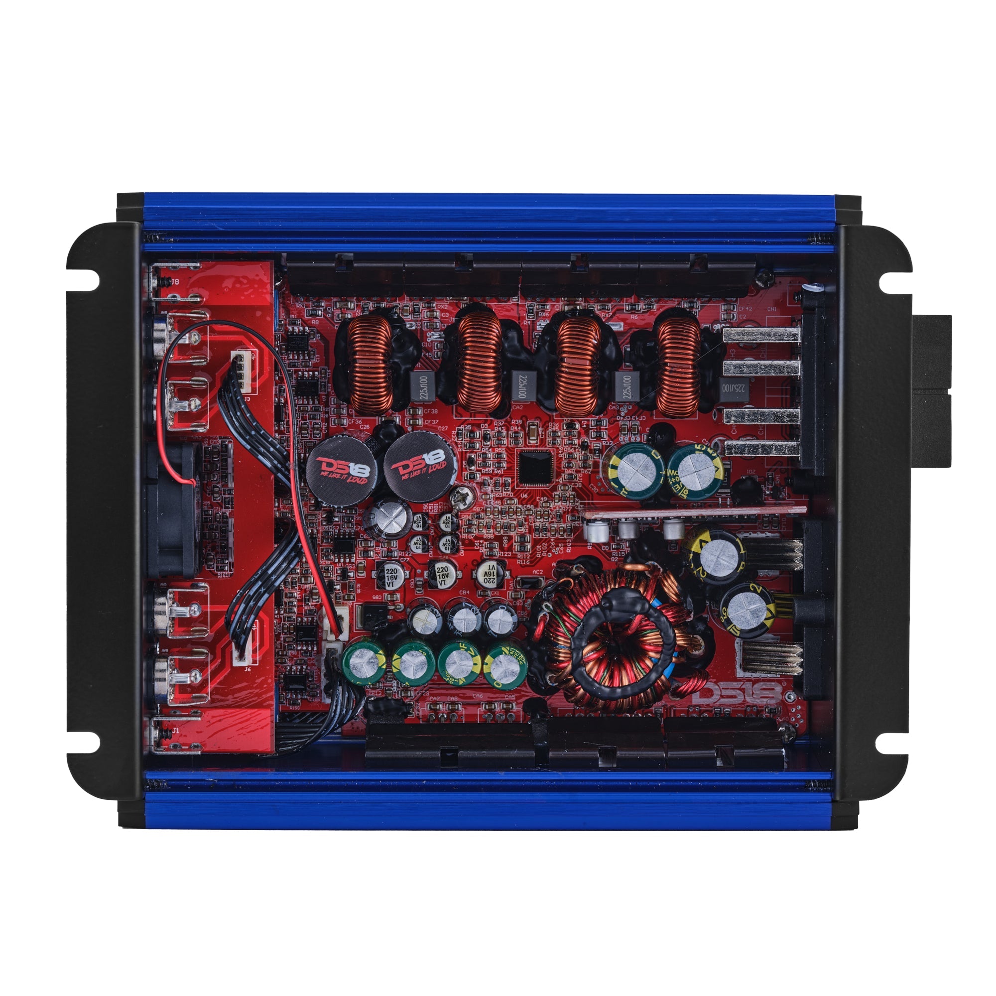 DS18 FRP-1.2K4/BL Compact 4-Channel Full-Range Class-D Amplifier | 1200W RMS - Blue — image 2