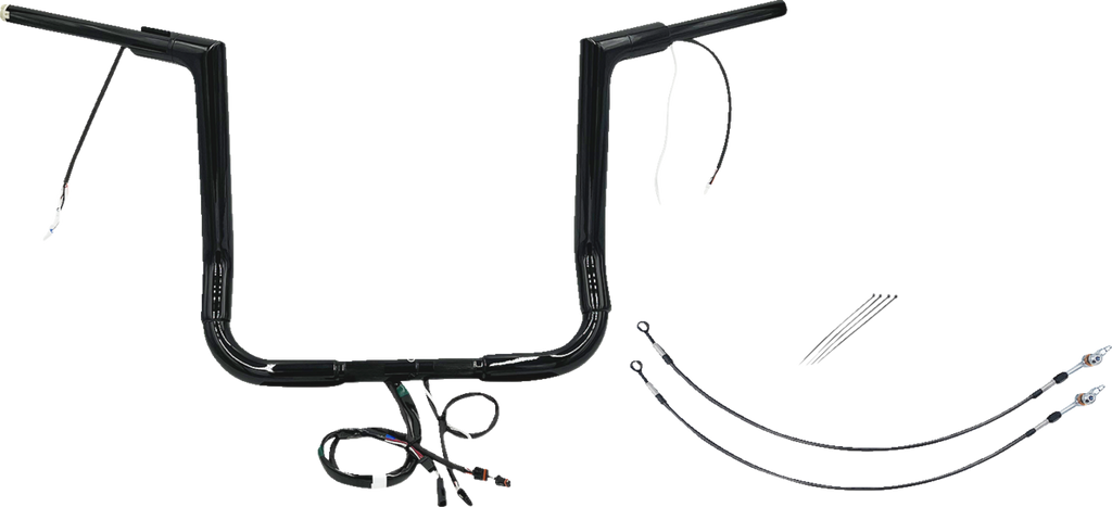 FAT BAGGERS INC. EZ Install Wired 1-1/2" Flat Top Handlebar Kit - 14" - Black 601214-B — image 1