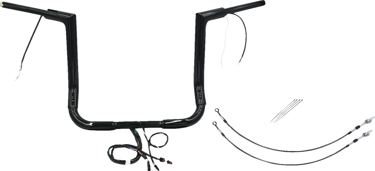 FAT BAGGERS INC. EZ Install Wired 1-1/2" Flat Top Handlebar Kit - 14" - Black 601214-B — image 1