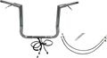 FAT BAGGERS INC. EZ Install Wired 1-1/2" Flat Top Handlebar Kit - 14" - Chrome 601214 — image 1