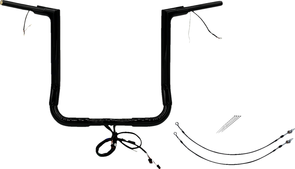 FAT BAGGERS INC. EZ Install Wired 1-1/2" Flat Top Handlebar Kit - 16" - Black 601216-B — image 1