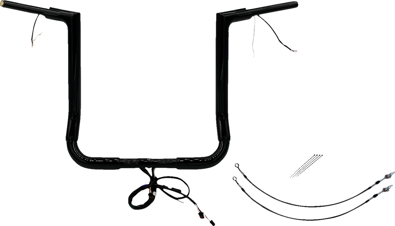 FAT BAGGERS INC. EZ Install Wired 1-1/2" Flat Top Handlebar Kit - 16" - Black 601216-B — image 1