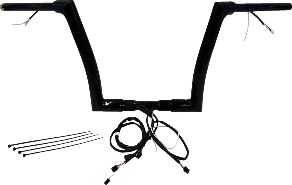 FAT BAGGERS INC. EZ Install Wired 1-1/2" Flat Top Handlebar Kit - 12" - Black 601312-B — image 1