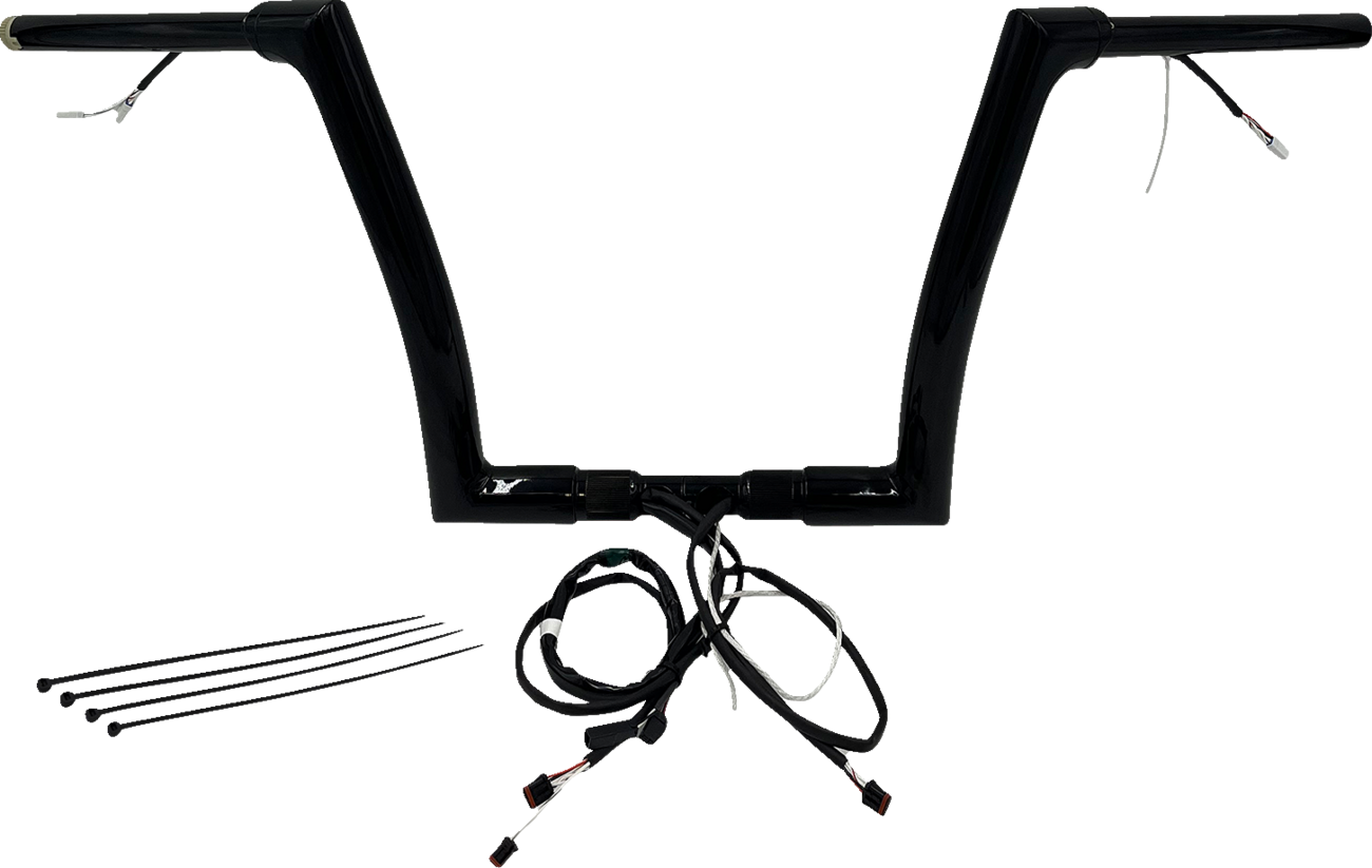 FAT BAGGERS INC. EZ Install Wired 1-1/2" Flat Top Handlebar Kit - 12" - Black 601312-B — image 1