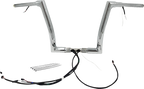FAT BAGGERS INC. EZ Install Wired 1-1/2" Flat Top Handlebar Kit - 12" - Chrome 601312 — image 1