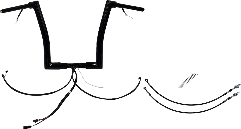 FAT BAGGERS INC. EZ Install Wired 1-1/2" Flat Top Handlebar Kit - 14" - Black 601314-B — image 1