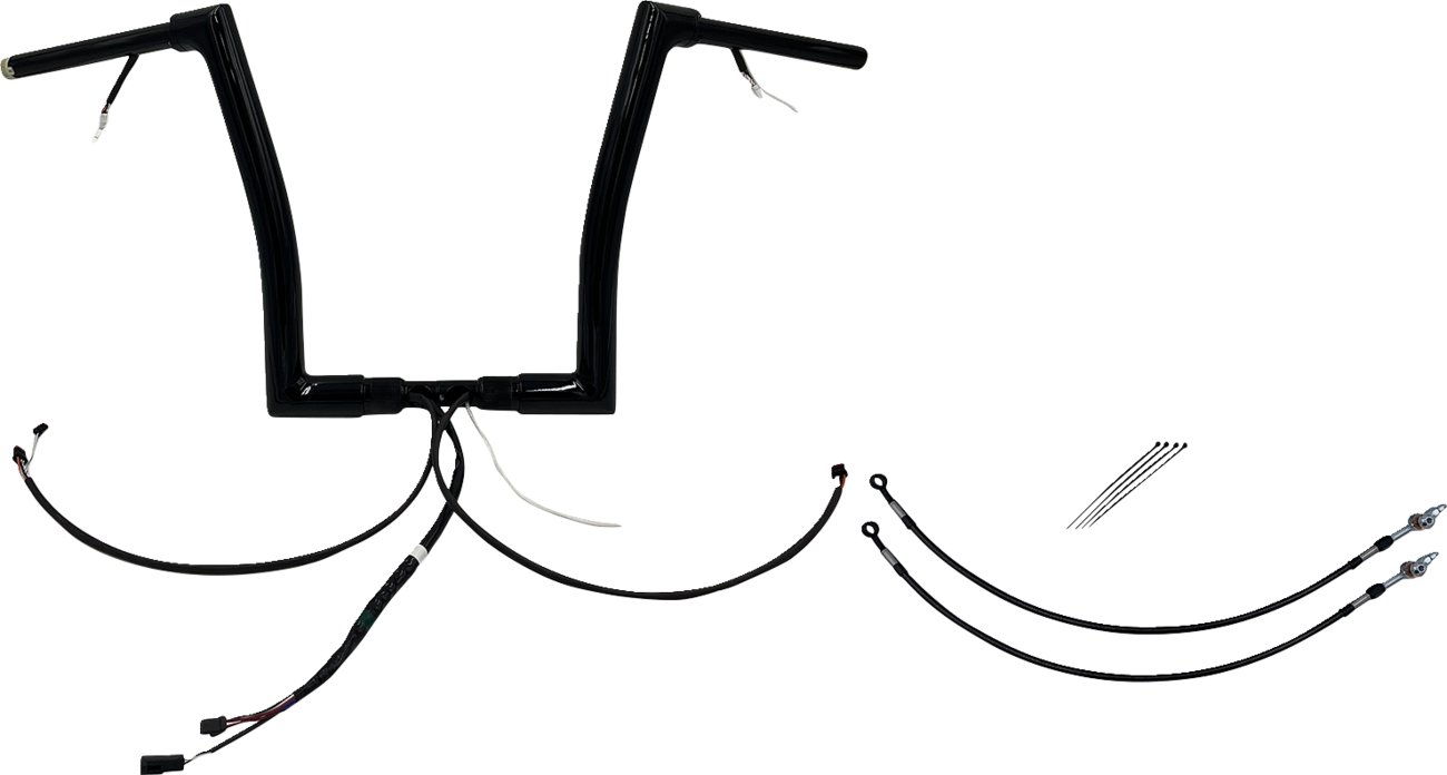 FAT BAGGERS INC. EZ Install Wired 1-1/2" Flat Top Handlebar Kit - 14" - Black 601314-B — image 1