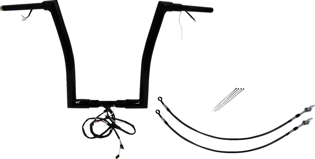 FAT BAGGERS INC. EZ Install Wired 1-1/2" Flat Top Handlebar Kit - 16" - Black 601316-B — image 1