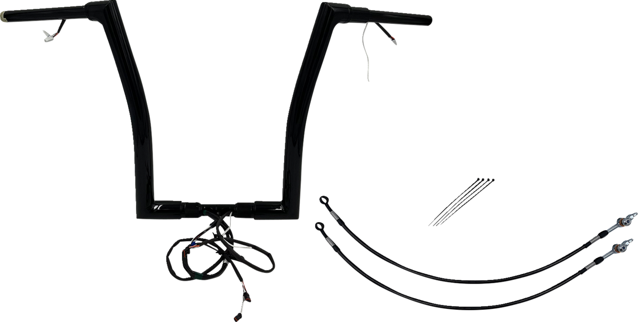 FAT BAGGERS INC. EZ Install Wired 1-1/2" Flat Top Handlebar Kit - 16" - Black 601316-B — image 1