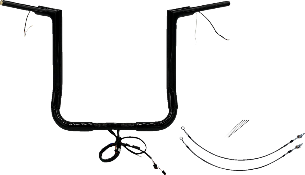 FAT BAGGERS INC. EZ Install Wired 1-1/2" Flat Top Handlebar Kit - 16" - Black 602216-B — image 1