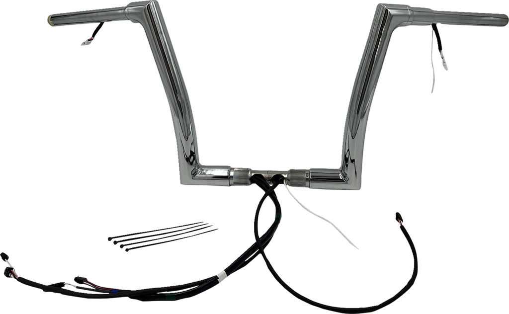 FAT BAGGERS INC. EZ Install Wired 1-1/2" Flat Top Handlebar Kit - 12" - Chrome 602312 — image 1