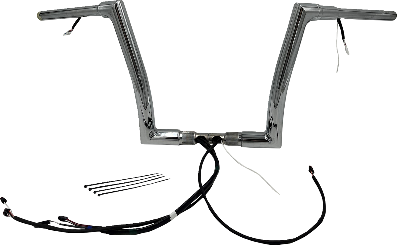 FAT BAGGERS INC. EZ Install Wired 1-1/2" Flat Top Handlebar Kit - 12" - Chrome 602312 — image 1