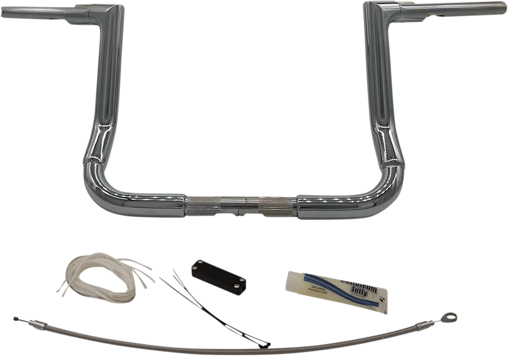 FAT BAGGERS INC. 1-1/2" EZ Install Flat Top Handlebar Kit - 12" - Chrome 609112 — image 1