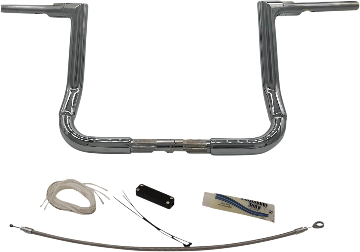 FAT BAGGERS INC. 1-1/2" EZ Install Flat Top Handlebar Kit - 12" - Chrome 609112 — image 1