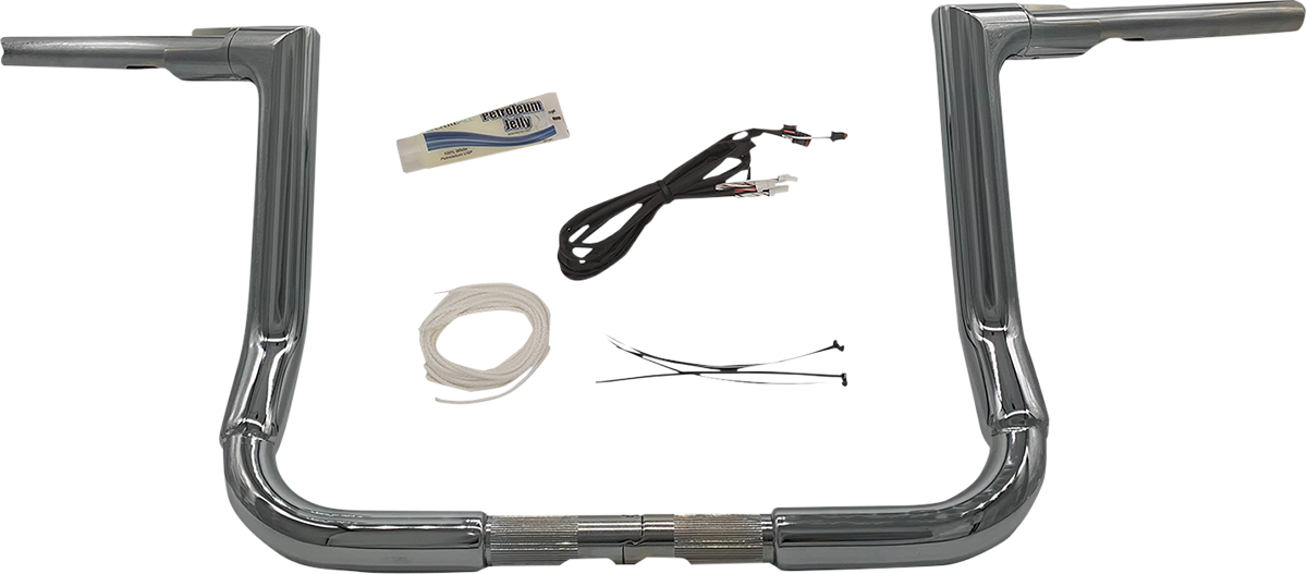 FAT BAGGERS INC. 1-1/2" EZ Install Flat Top Handlebar Kit - 12" - Chrome 609112 — image 2