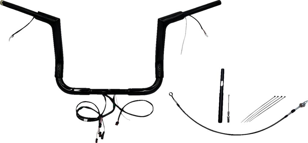 FAT BAGGERS INC. EZ Install Wired 1-1/2" Flat Top Handlebar Kit - 12" - Black 612012-B — image 1