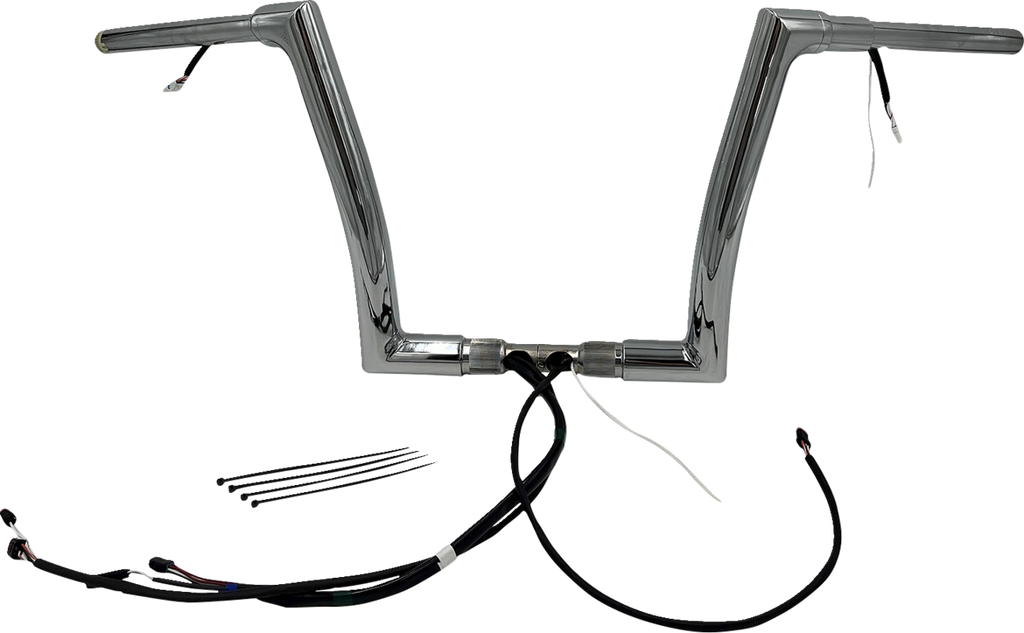 FAT BAGGERS INC. EZ Install Wired 1-1/2" Flat Top Handlebar Kit - 12" - Chrome 612912 — image 1