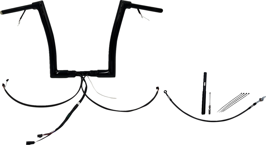 FAT BAGGERS INC. EZ Install Wired 1-1/2" Flat Top Handlebar Kit - 14" - Black 612914-B — image 1