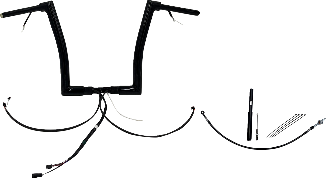 FAT BAGGERS INC. EZ Install Wired 1-1/2" Flat Top Handlebar Kit - 14" - Black 612914-B — image 1
