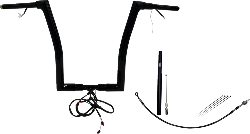 FAT BAGGERS INC. EZ Install Wired 1-1/2" Flat Top Handlebar Kit - 16" - Black 612916-B — image 1