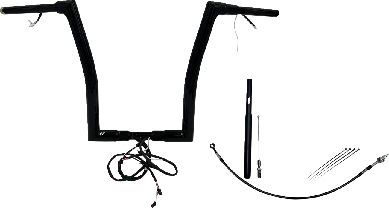 FAT BAGGERS INC. EZ Install Wired 1-1/2" Flat Top Handlebar Kit - 16" - Black 612916-B — image 1