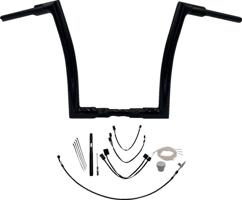 FAT BAGGERS INC. 1-1/2" EZ Install Flat Top Handlebar Kit - 14" - Black 619614-B — image 1