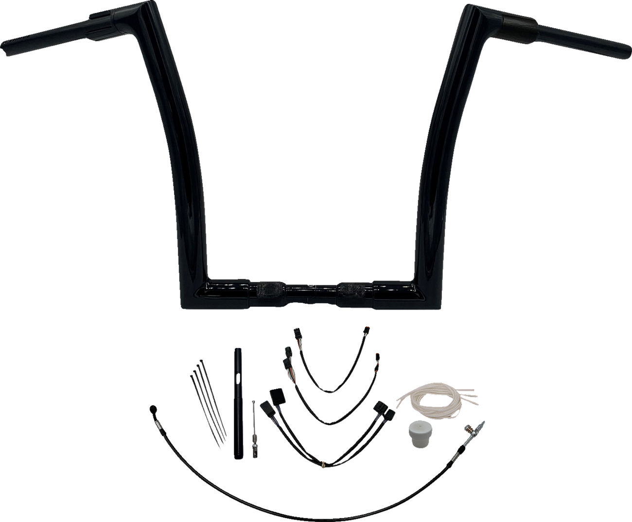 FAT BAGGERS INC. 1-1/2" EZ Install Flat Top Handlebar Kit - 14" - Black 619614-B — image 1