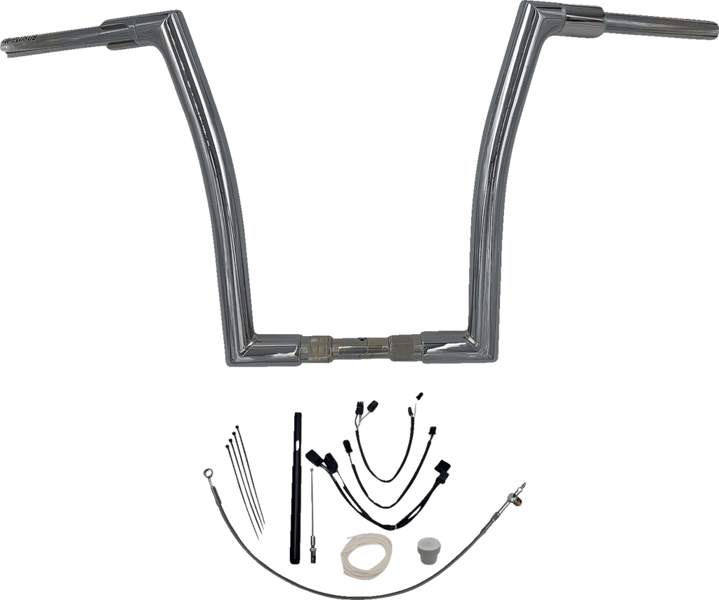 FAT BAGGERS INC. 1-1/2" EZ Install Flat Top Handlebar Kit - 16" - Chrome 619616 — image 1