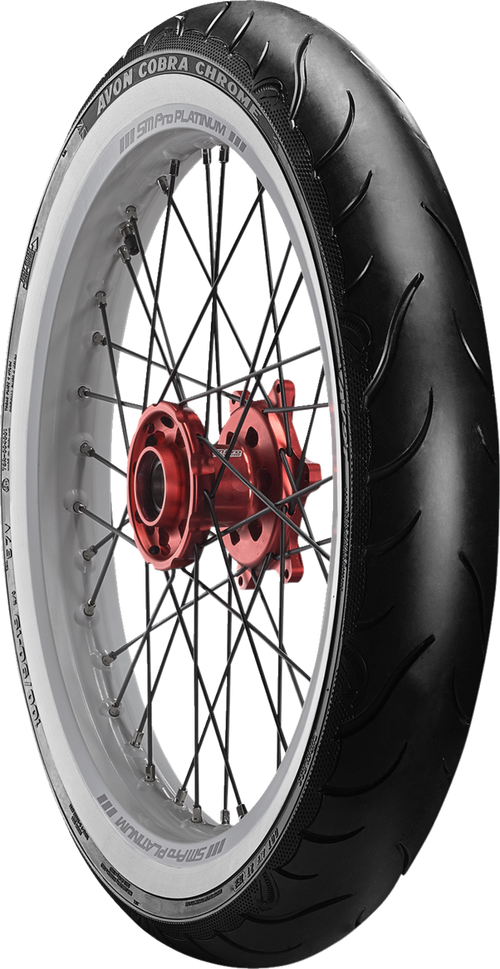 AVON Tire - Cobra Chrome AV91 - Front - MT90B16 - Wide Whitewall - 74H 640556 — image 1