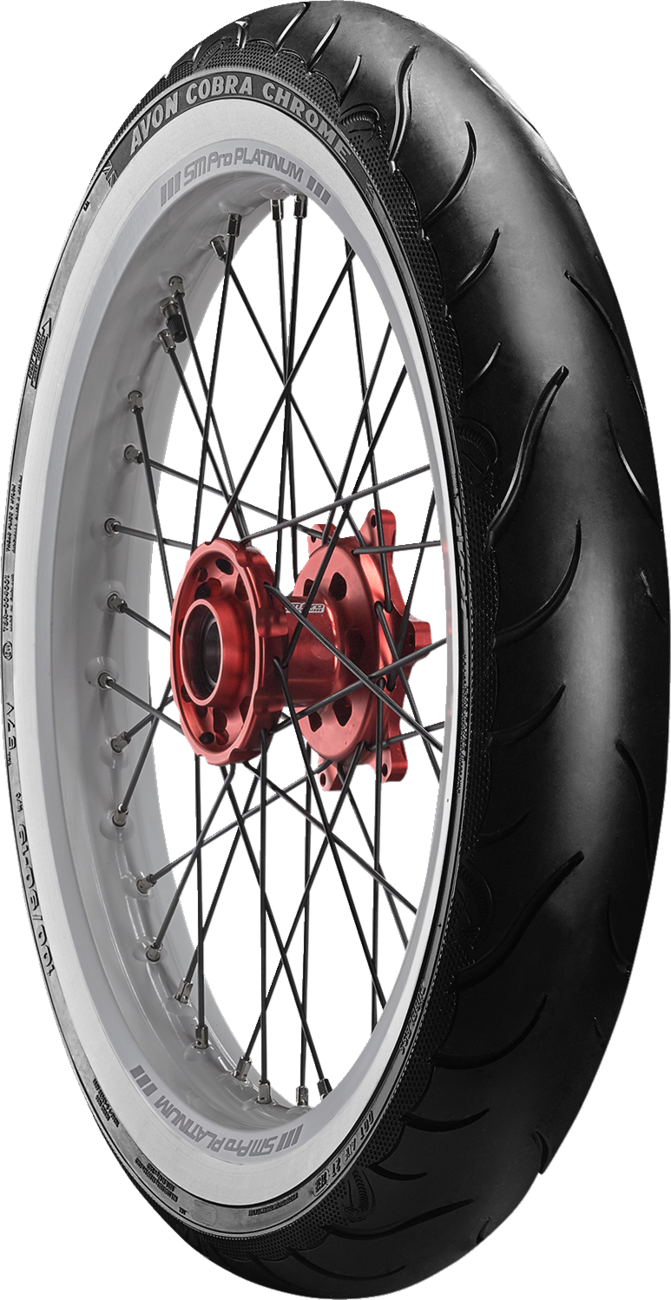 AVON Tire - Cobra Chrome AV91 - Front - MH90-21 - Wide Whitewall - 56V 640590 — image 1