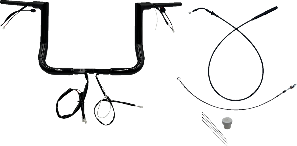 FAT BAGGERS INC. 1-1/2" EZ Install Flat Top Handlebar - 12" - Black 649012-B — image 1