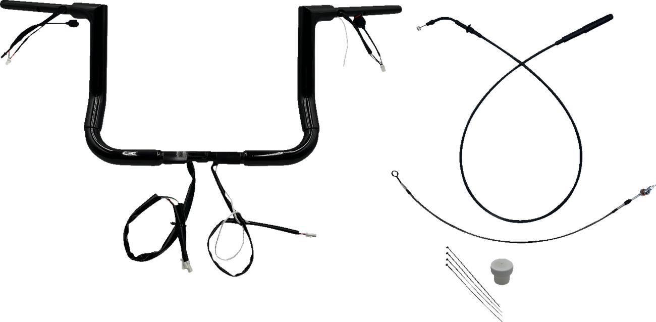FAT BAGGERS INC. 1-1/2" EZ Install Flat Top Handlebar - 12" - Black 649012-B — image 1