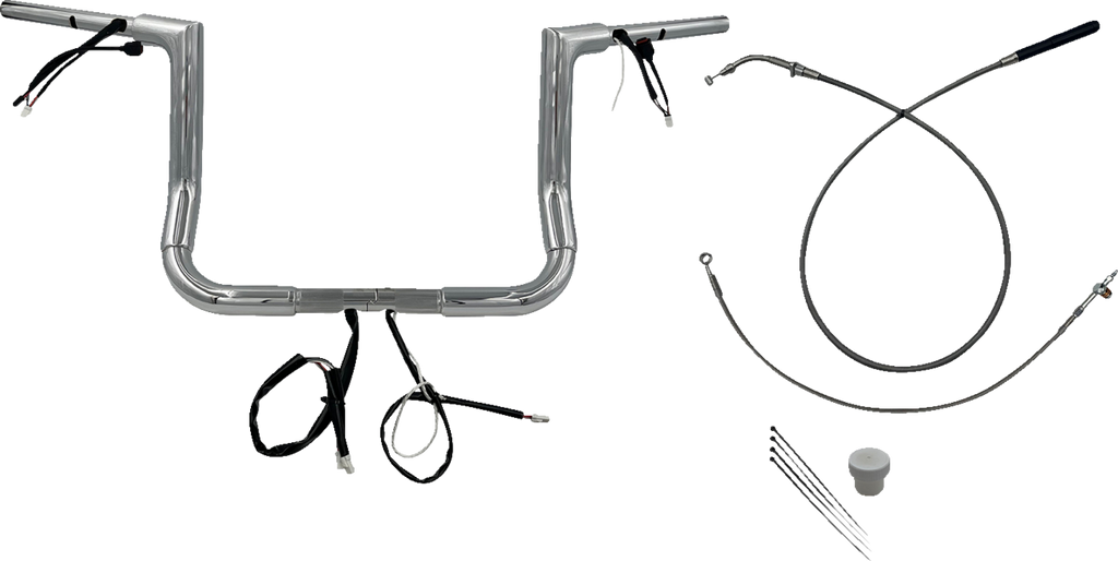 FAT BAGGERS INC. 1-1/2" EZ Install Flat Top Handlebar - 12" - Chrome 649012 — image 1