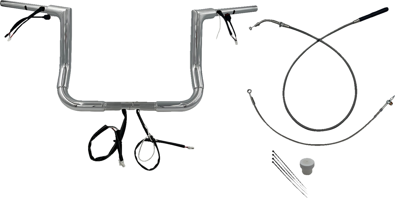 FAT BAGGERS INC. 1-1/2" EZ Install Flat Top Handlebar - 12" - Chrome 649012 — image 1