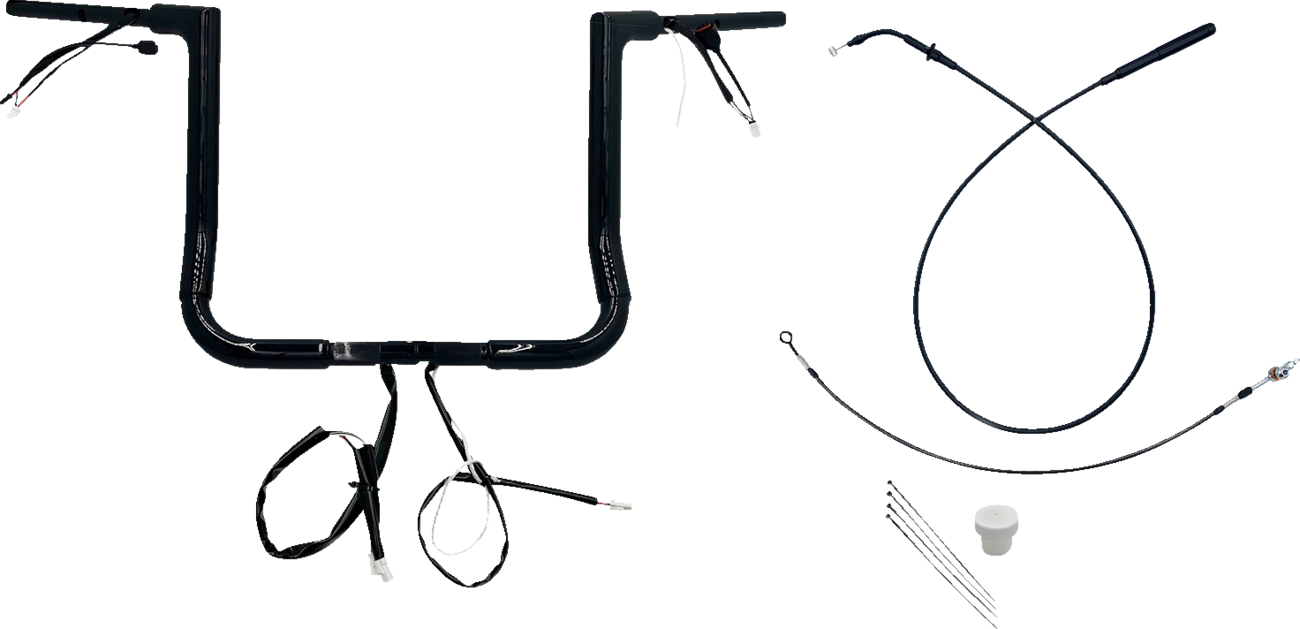 FAT BAGGERS INC. 1-1/2" EZ Install Flat Top Handlebar - 14" - Black 649014-B — image 1