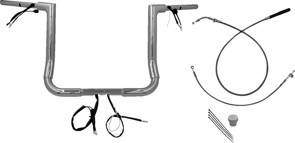 FAT BAGGERS INC. 1-1/2" EZ Install Flat Top Handlebar - 14" - Chrome 649014 — image 1