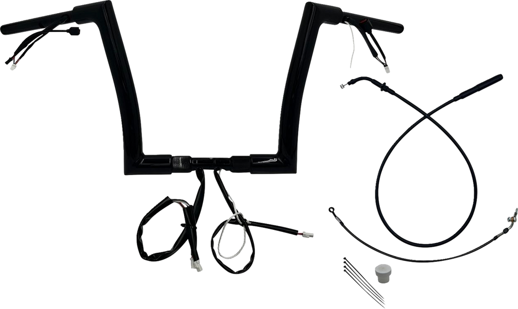 FAT BAGGERS INC. 1-1/2" EZ Install Flat Top Handlebar - 12" - Black 649912-B — image 1