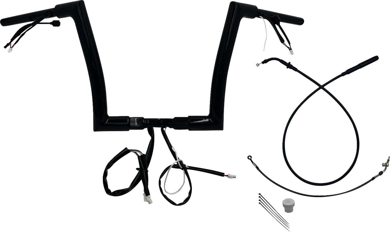 FAT BAGGERS INC. 1-1/2" EZ Install Flat Top Handlebar - 12" - Black 649912-B — image 1