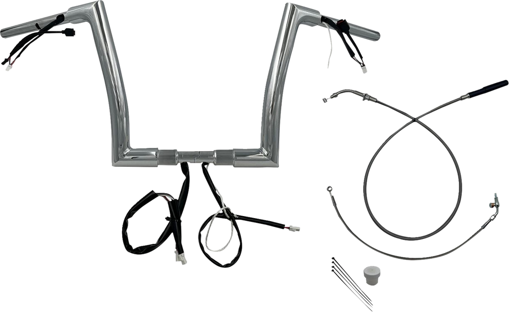 FAT BAGGERS INC. 1-1/2" EZ Install Flat Top Handlebar - 12" - Chrome 649912 — image 1