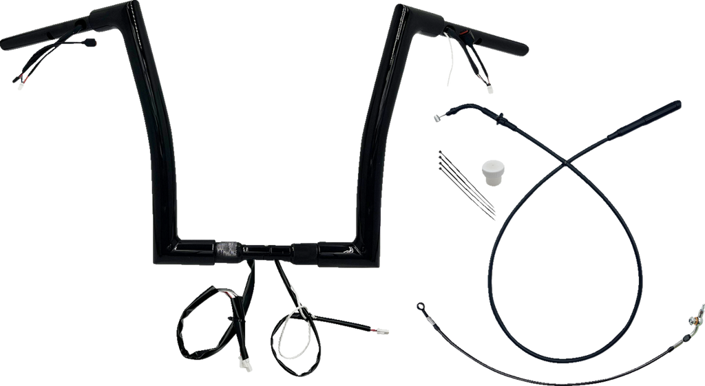 FAT BAGGERS INC. 1-1/2" EZ Install Flat Top Handlebar - 14" - Black 649914-B — image 1