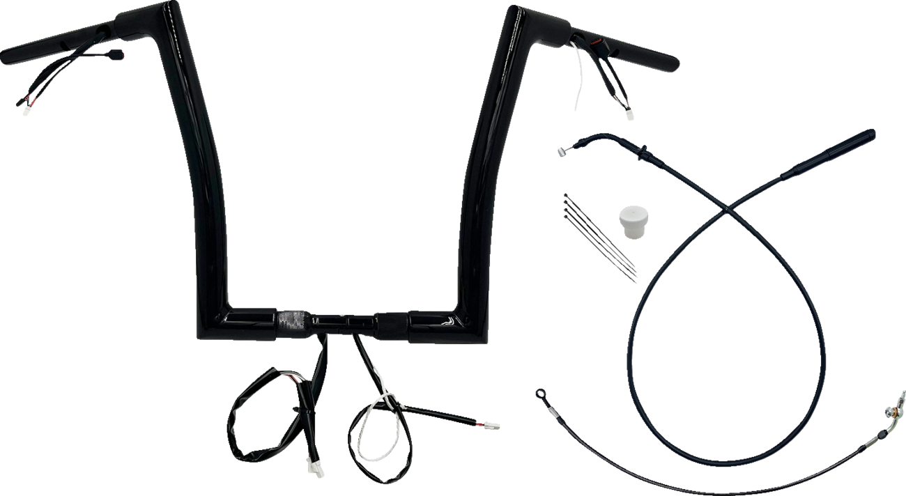 FAT BAGGERS INC. 1-1/2" EZ Install Flat Top Handlebar - 14" - Black 649914-B — image 1